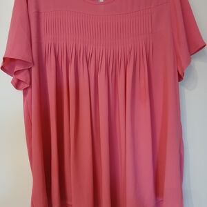 Ann Taylor Women's Pink Pleated Top